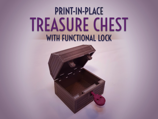 print-in-place treasure chest by jaatinen3d toys & games print in place printinplace decoration storage box container pirate skull bones 3d print model - Mito3D