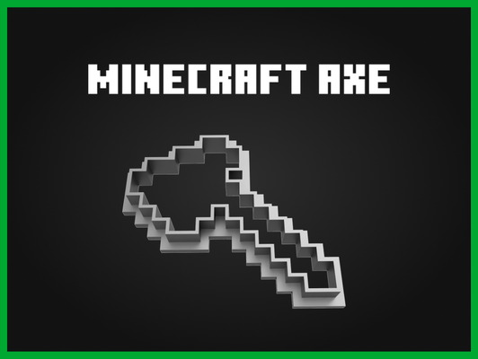 minecraft axe cookie cutter by johny3d hobby & diy cutters cookiecutter cookiecutters 3d print model - Mito3D