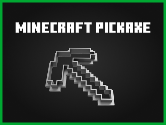 minecraft pickaxe cookie cutter by johny3d hobby & diy cutters cookiecutters cookiecutter 3d print model - Mito3D