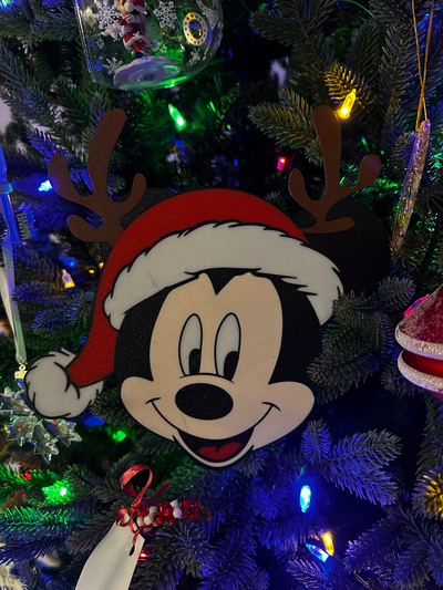 mickey moue christmas as a reindeer by atyourleasureprints household decor 2023 christmasdecoaration holiday decoration mouse multi color print festive design 3d print model - Mito3D