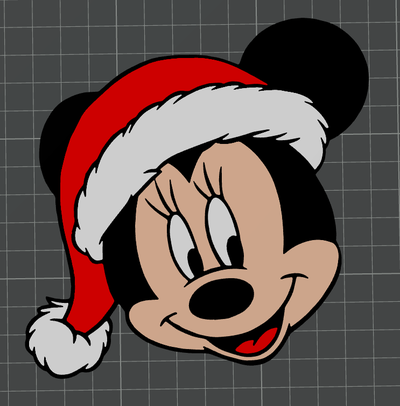 christmas disney micky mouse 4 by ben art 2d mickey merry ams ready 3d print model - Mito3D