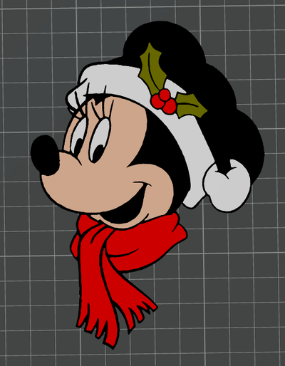 christmas disney micky mouse 3 by ben art 2d mickey ams ready merry 3d print model - Mito3D