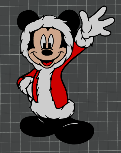 christmas disney micky mouse 1 by ben art 2d ams ready 3d print model - Mito3D