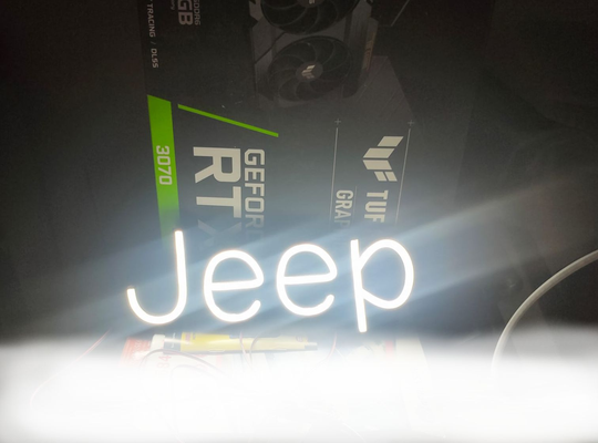 logo jeep in neon striscia guidato profilo by personal3d arte segni loghi cartello marca 3d print model - Mito3D