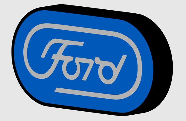 ford eski okul logo ışık kutu by jj3d baskılar sanat işaretler logolar hafif kutu 3d print model - Mito3D