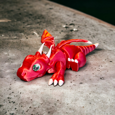 flessibile bambino dragon multi colore by 3d design negozio arte sculture flettere drago giocattolo stampa stampa divertimento supporto 3mf 3d print model - Mito3D