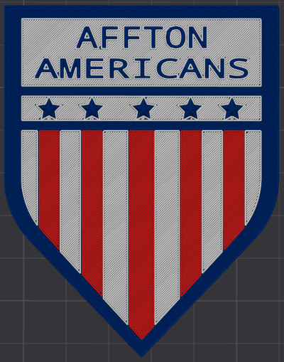 affton américain glace hockey bannière 6x3 aimant trou by nikolaosb art monnaie badges américains 3d print model - Mito3D