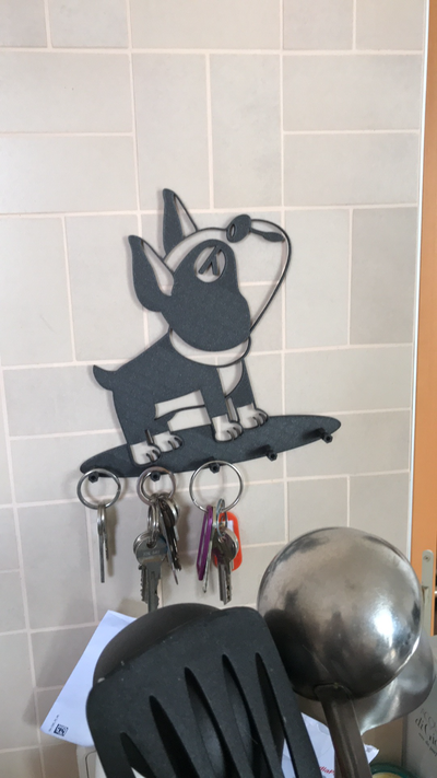 boston terrier clé mur gestionnaire by designs personnaliséscz ménage décor accessoire titulaire soutien chien accessoires terrier 3d print model - Mito3D