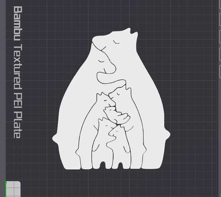 family of bears 7 tabs by cruse2382 art 2d 3d print model - Mito3D