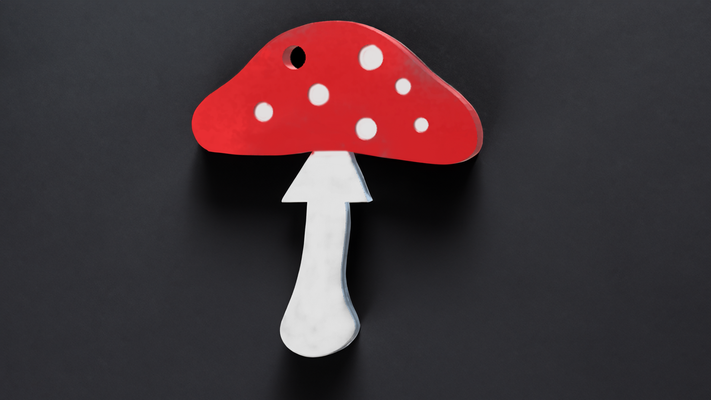 champignon porte clés by pcs art panneaux logos 3d print model - Mito3D