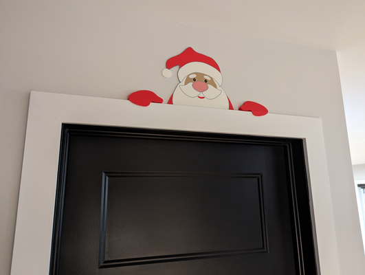 santa claus on of door by marc elbichon household decor decoration christmas 3d print model - Mito3D