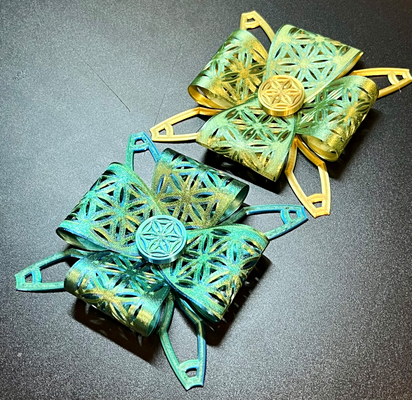 fácil impresión lujo regalo arco ornamento by k printz3d casa festividades ornamanet navidad papel fiesta to 3d print model - Mito3D