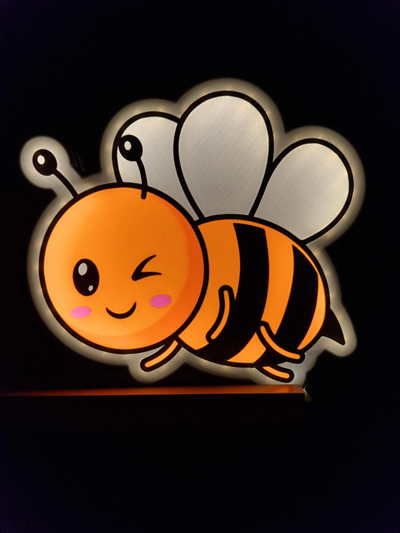 cute bee light box by morten3dp household house models lamp lightbox boxes insect 3d print model - Mito3D