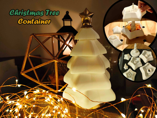 christmas tree container by jelligeth household festivities gift box ideas novelty christmastree star 3d print model - Mito3D