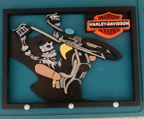 harley-davidson key rack sign by fpv fly household decor harley davidson motorcycle holder 3d print model - Mito3D