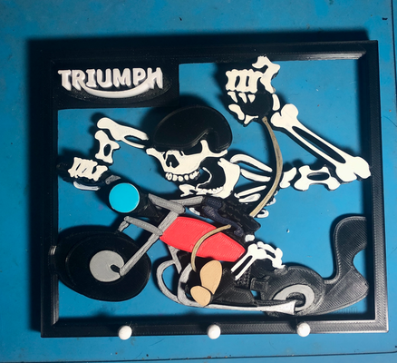 triumph key rack sign by fpv fly household decor motorcycle 3d print model - Mito3D