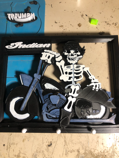 indiano motocicleta chave prateleira placa by fpv voar casa decoração 3d print model - Mito3D