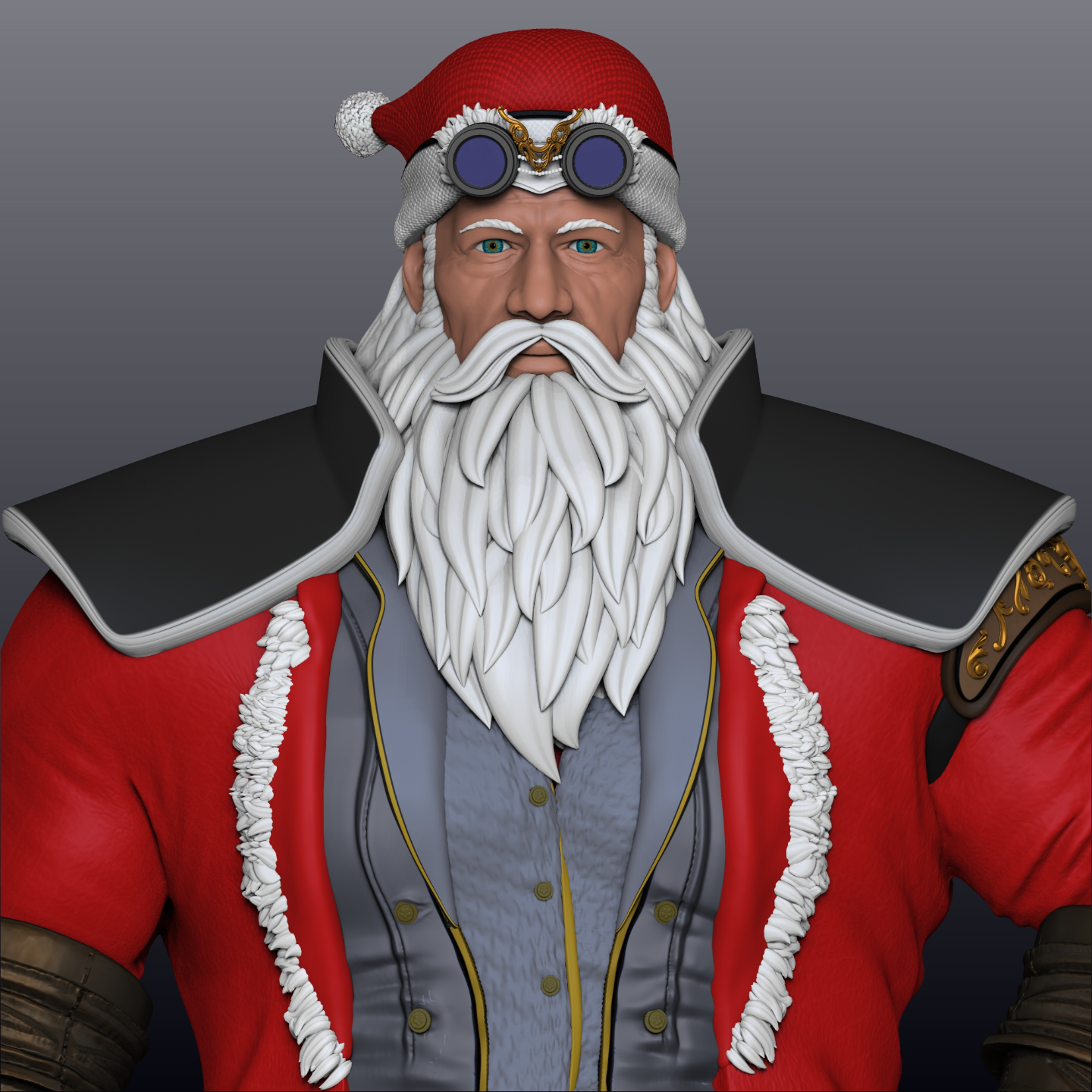 steampunk santa claus by hebertnvg art sculptures papai noel christmas festa 3D print model - Mito3D