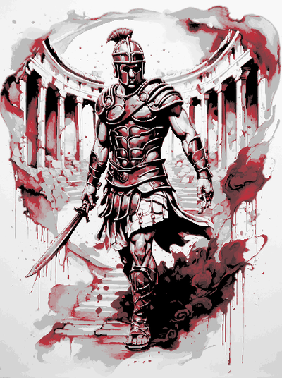 desenhando estilo gladiador in arena forja chapéus by mclanesmemories arte 2d graduador romano império brigando sangue parede 3d print model - Mito3D