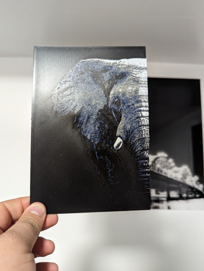 elephant hueforge by papa emeritus iv art 2d animal multi colo color print printing layer change hue forge 3d print model - Mito3D
