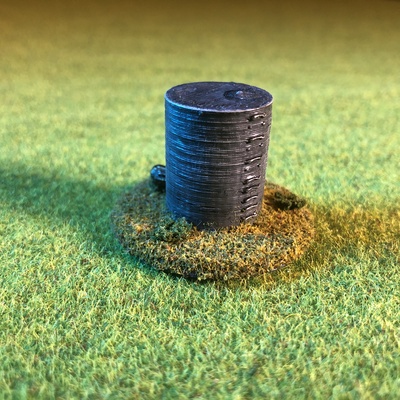 epic scale terrain storage tank objective marker remixed by fractalnoise miniatures miniature tabletop epic40k epicscale 3d print model - Mito3D