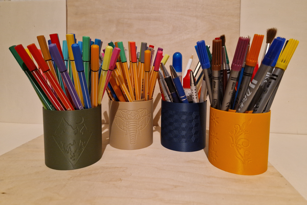 simple pen holder variants by cara77 tools organizers pencil desk accessories organiz organizer organizercup cup 3d print model - Mito3D
