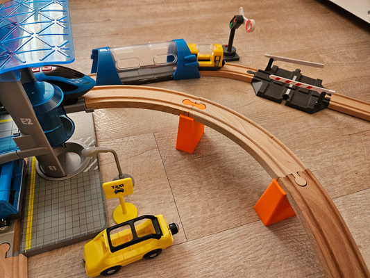 conector madeira trem trilhas by sergejbubko brinquedos jogos trilhos trilho conjunto brinquedo 3d print model - Mito3D