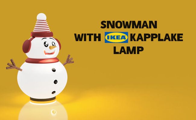 schneemann lampe ikea kappl by printinplace haushalt feierlichkeiten weihnachten original design kinder einfach to drucken weihnachtsmann santa montieren modular schnell 3d print model - Mito3D