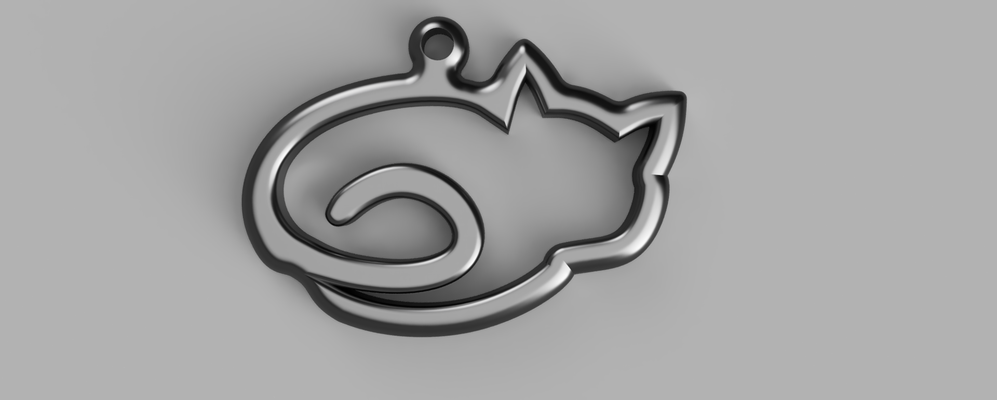 cat pendant -keychain by z3dartandtech tools gadgets keychain keyring gift jewelery fast print fastprint 3d print model - Mito3D