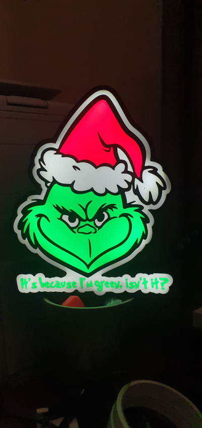 grinch im green lightbox by nelly16 toys & games christmas night light lamp 3d print model - Mito3D