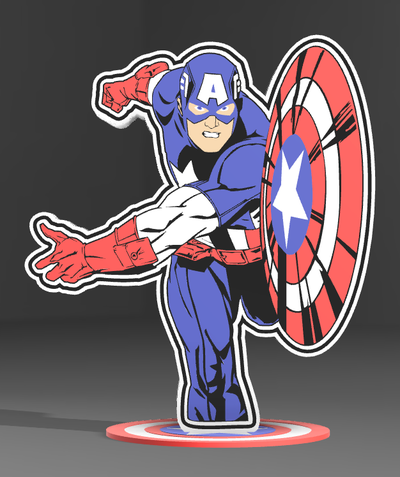 captain america lightbox by a13thnightmare household decor marvel comics heros 3d print model - Mito3D