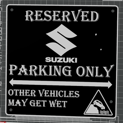 suzuki mc estacionamiento señales by 3dprintwolf arte logos firmar fabricante muestra señal playtoz graciosa 3d print model - Mito3D