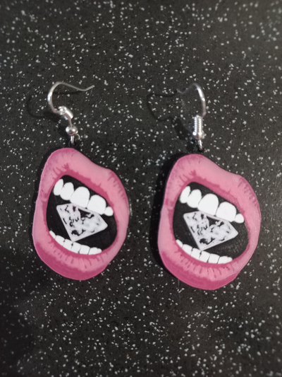 pendientes labios diamante by chismoso arte modelos 3d print model - Mito3D