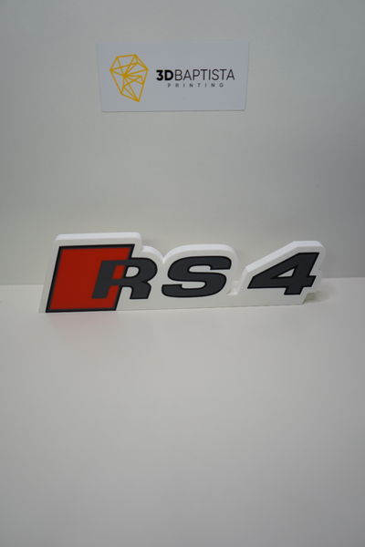 logotipo audi rs 4 by 3d batista impressão casa decoração rs4 3d print model - Mito3D