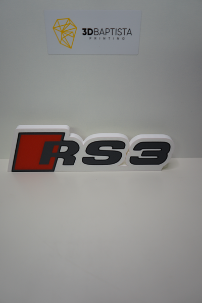 logo audi rs 3 by 3d vaftizci baskı ev halkı dekor rs3 3d print model - Mito3D