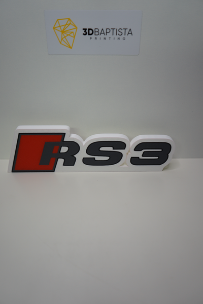 logotipo audi rs 3 by 3d batista impressão casa decoração rs3 3d print model - Mito3D