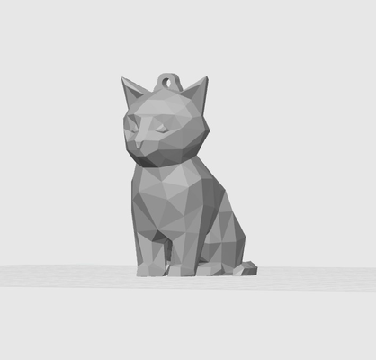 cute poly cat - keychain remixed by soukup273 miniatures animals lowpoly kitty easyprint pendant animal art block kitten gift christmas woman idea ideas decoraations 3d print model - Mito3D