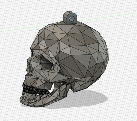 poli cranio portachiavi remixato by soukup273 utensili gadget lowpoly chiave volta 3d print model - Mito3D