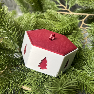 petit noël cadeau boîte by alinekborges ménage festivités cadeaux hexagone 3d print model - Mito3D
