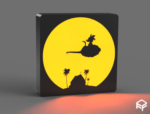 dragon ball lightbox - goku nimbus by ff3dmakes art signs & logos dragonball anime flying light box 3d print model - Mito3D