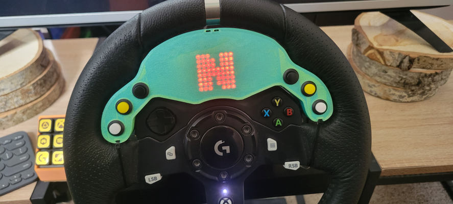 logitech g920 g29 shift light - gear indicator button addon by jarvisdesign hobby & diy sport outdoors sim racing f1 formula 1 simple project wiring soldering programming 3d print model - Mito3D