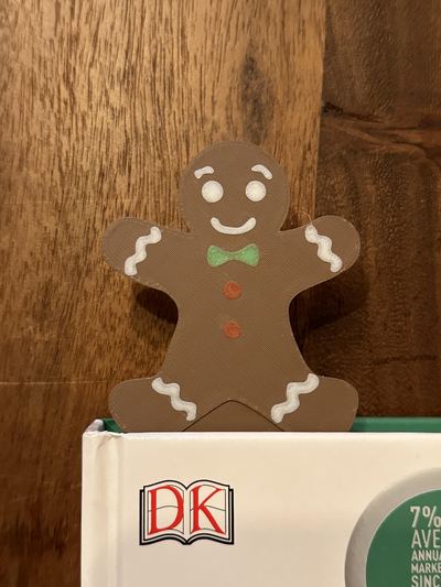 ginger bread man bookmark by jared fenster household house models reading book 3d print model - Mito3D