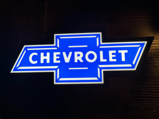 chevy bowtie lightbox 2 versions by geek genius collective art signs & logos chevrolet light box bow-tie bow tie 3d print model - Mito3D