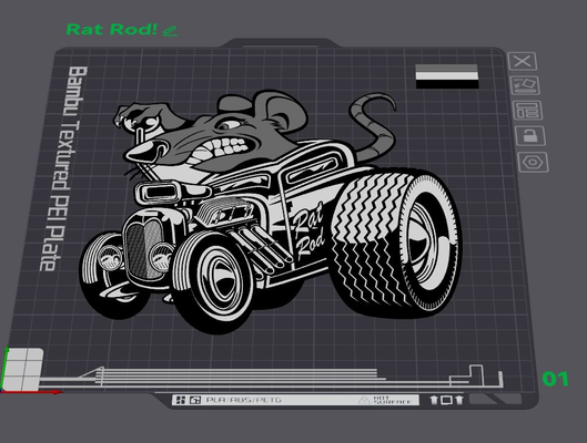 radical rat rod by wizard7741 art 2d hotrod racing monster 3d print model - Mito3D