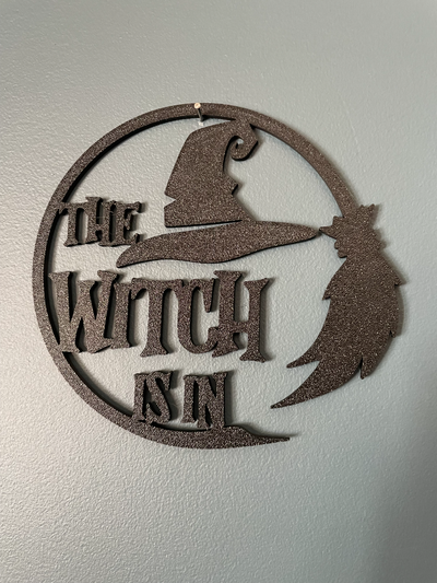 witch is in door hanger by onedgethingies art signs & logos sign halloween 3d print model - Mito3D