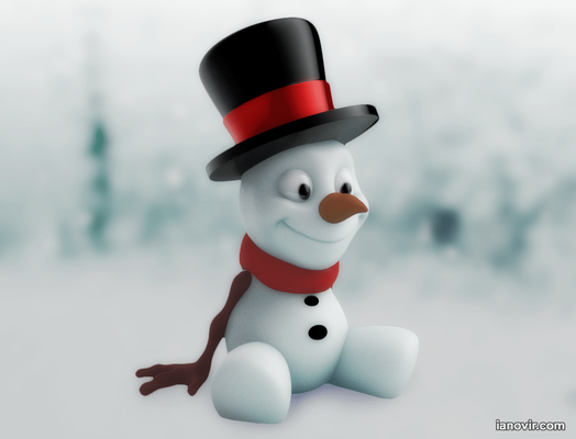 heureux bonhomme neige by thogot art modèles 3d print model - Mito3D