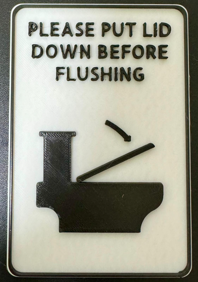 close lid flushing sign by drchopper household decor toilet flush signs 3d print model - Mito3D