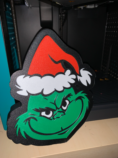 grinch led by gare sb arte señales logos navidad 3d print model - Mito3D