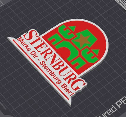 sternburg bahre logo tabelle stand by 5kyrunn3r kunst zeichen logos teller bier ams bereit 3d print model - Mito3D