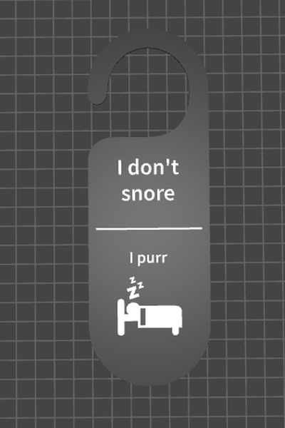 i snore purr by luka 3d art signs & logos sign sleeping 3d print model - Mito3D